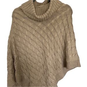 Tan & Gold Metallic Thread Poncho